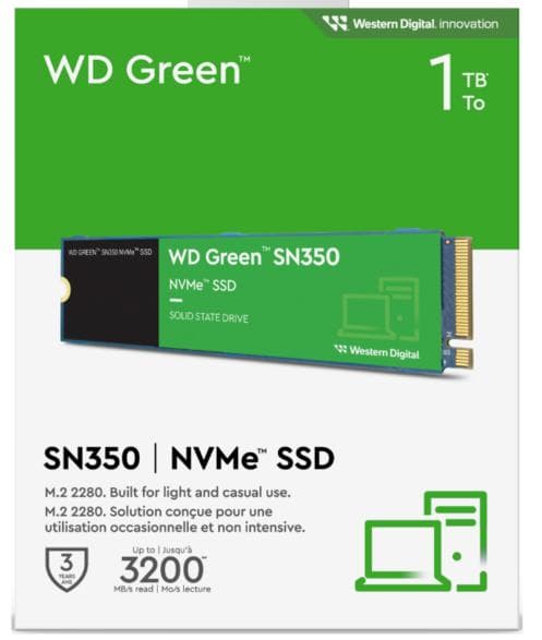 Dysk WD SN350 Grøn