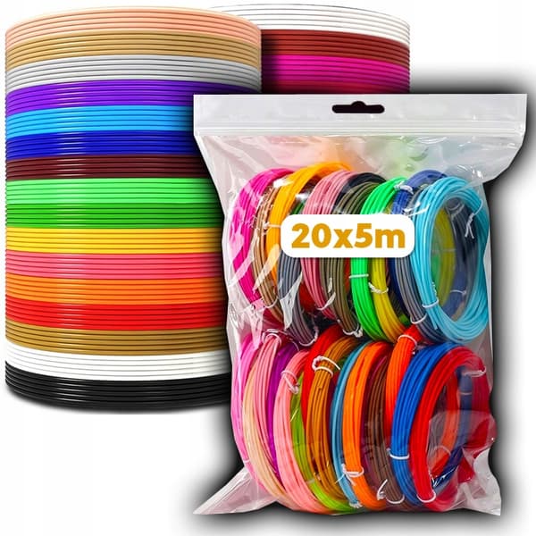 PLA Filament Refills til 3D Pen MIX Farver Stort Sæt Filamenter 100m