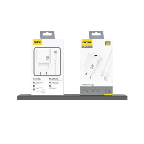 Dudao A27S 25W GaN USB-A Oplader - Hvid