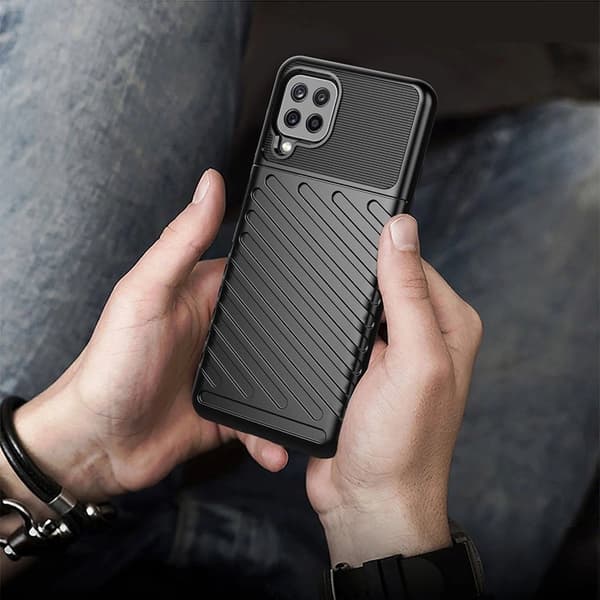 Thunder Case fleksibelt pansret cover Samsung Galaxy A22 4G grøn