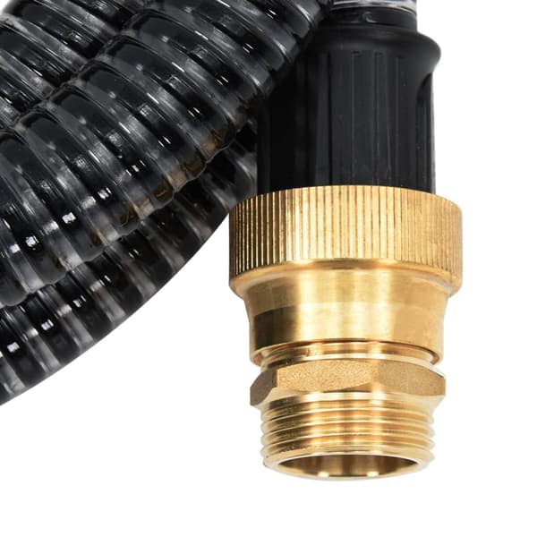 vidaXL sugeslange med messingkoblinger sort 1,1" 15 m PVC