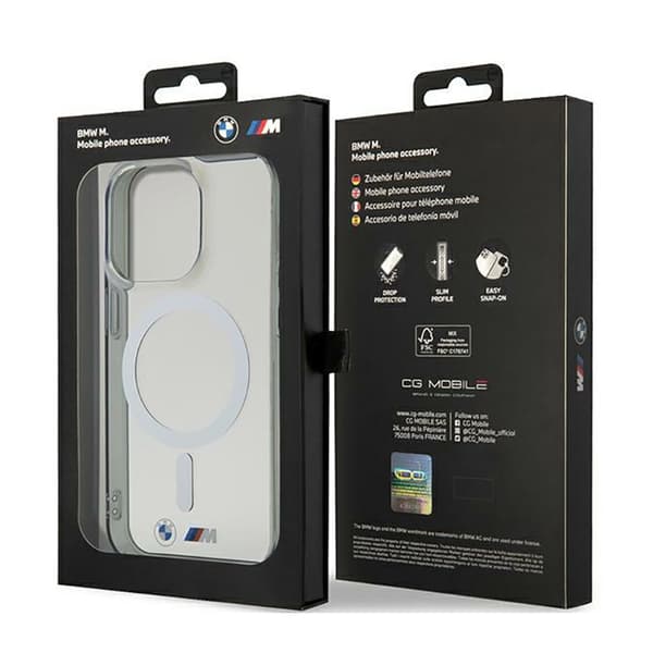 BMW Silver Ring MagSafe - iPhone 14 Pro Max -kotelo (kirkas)