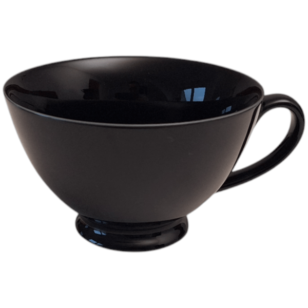 SORT KERAMISK KOP 260 ml MED ÅBEN UNDERKOP TIL KAFFE OG TE
