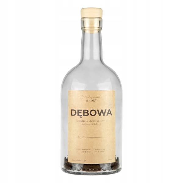 500 ml flaske med egetræsflager til whisky