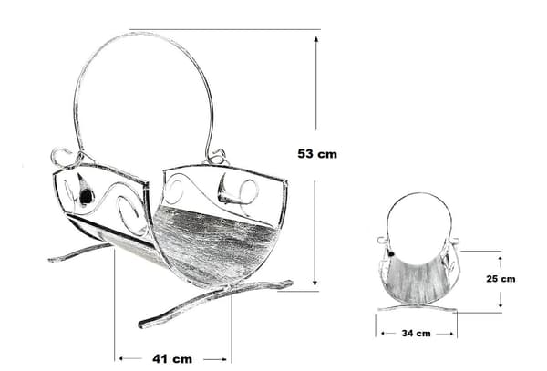 Vedkorg för öppen spis dk 865 silver