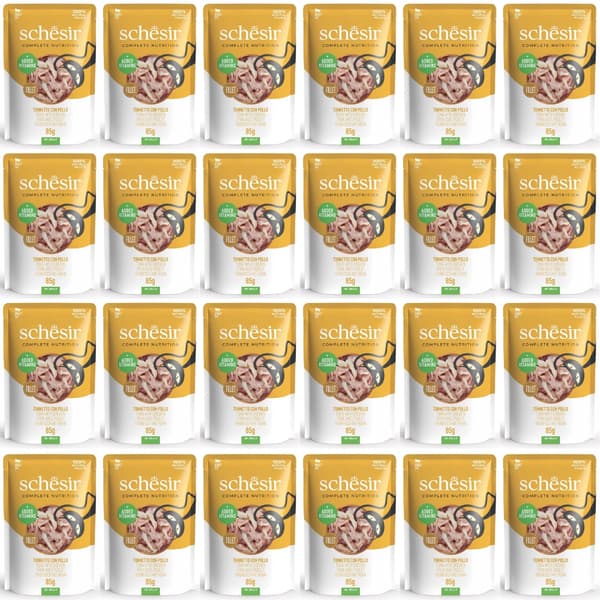 Schesir Adult Tun med Kylling Vådfoder til Katte 24x85g