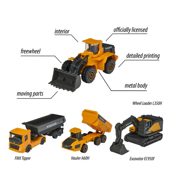 MAJORETTE CONSTRUCTION VOLVO 4-PACK 8503105000