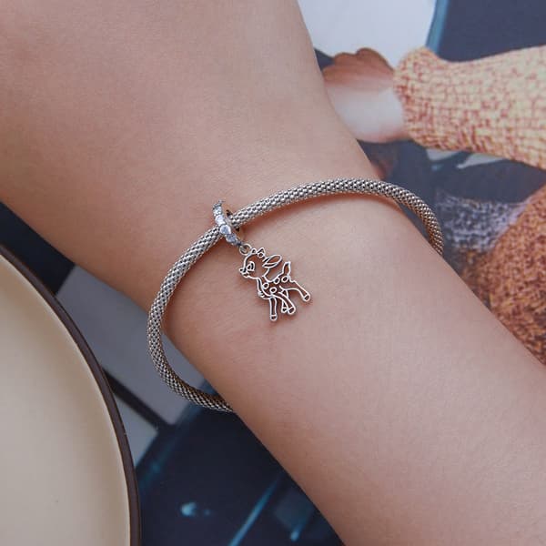 Bambi hjortberlocker hänge silver 925 pärlor