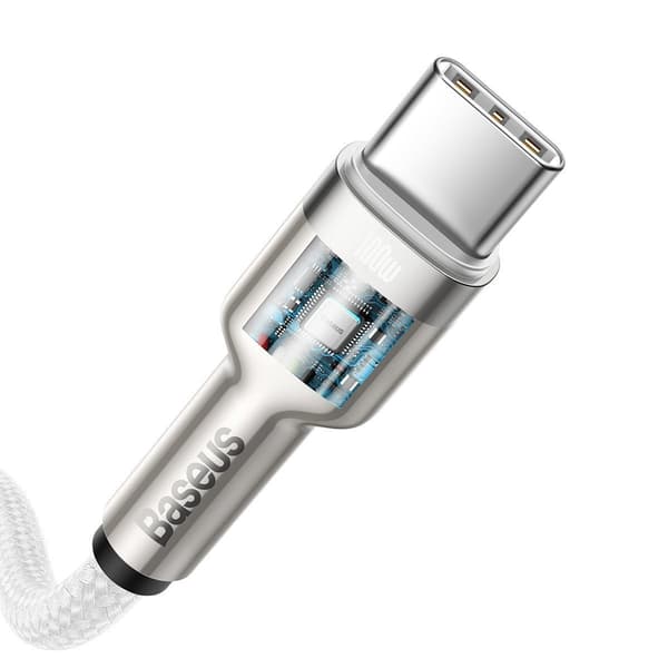 Baseus Cafule USB-C - USB-C -kaapeli, 100W, 1m (valkoinen)