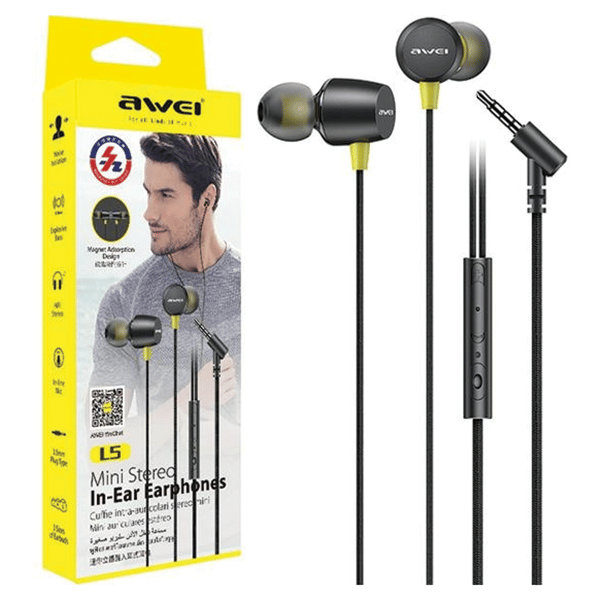 AWEI L5 stereohovedtelefoner 3,5 mm jack sort