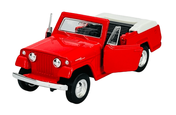 WELLY OLD TIMER 1967 JEEP JEEPSTER COMMANDO ROADSTER PUNAINEN 1:34 43826