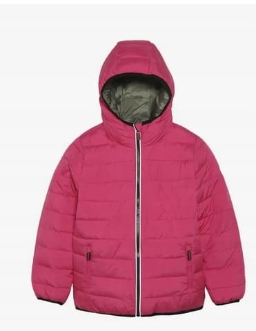 Superdry vinterjacka för flickor dubbelsidig rosa quiltad 116