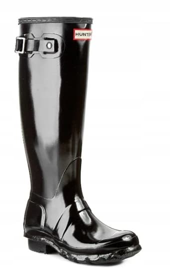 HUNTER GLOSS DAME WELLINGTON STØVLER MED SORT LOGO 36 3_2