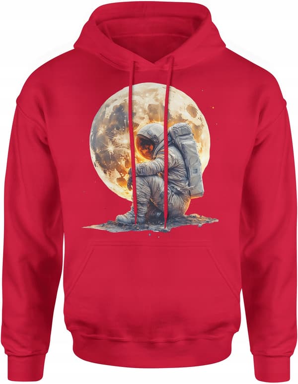 HERRSWEATSHIRT ASTRONAUT RYMDEN MÅNE GALAX SCI-FI PLANET MED TRYCK S