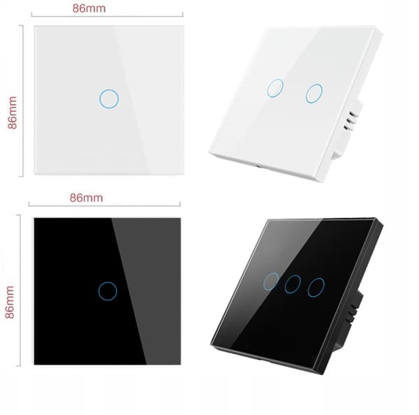 TUYA WiFi Touch-brytare 2-krets vit # L+N