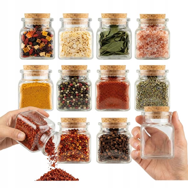 12x Burk 120ml för Kryddor Örter Bröllopsljus Present med Kork