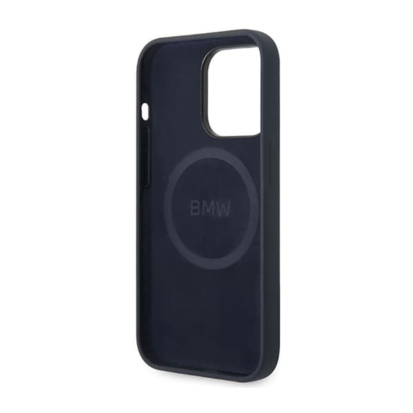 BMW Flytande Silikonskal Metalllogotyp MagSafe - iPhone 14 Pro Max Skal (Marinblå)