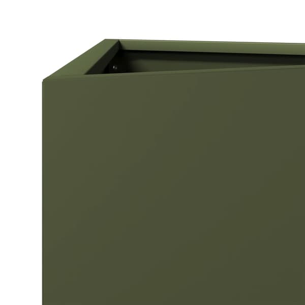 vidaXL Olivgrön triangulär trädgårdslåda 30x26x75 cm stål