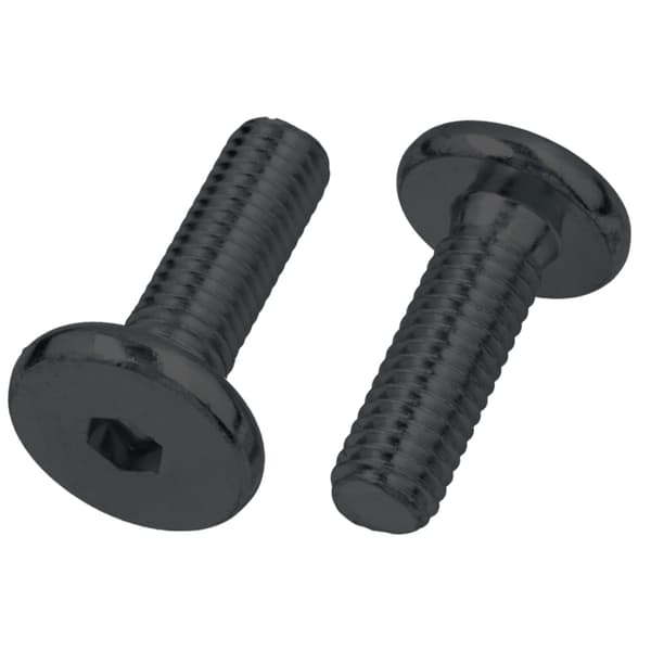 Møbelskrue med fladhoved, sort, M8x25, galvaniseret stål, 50 stk.