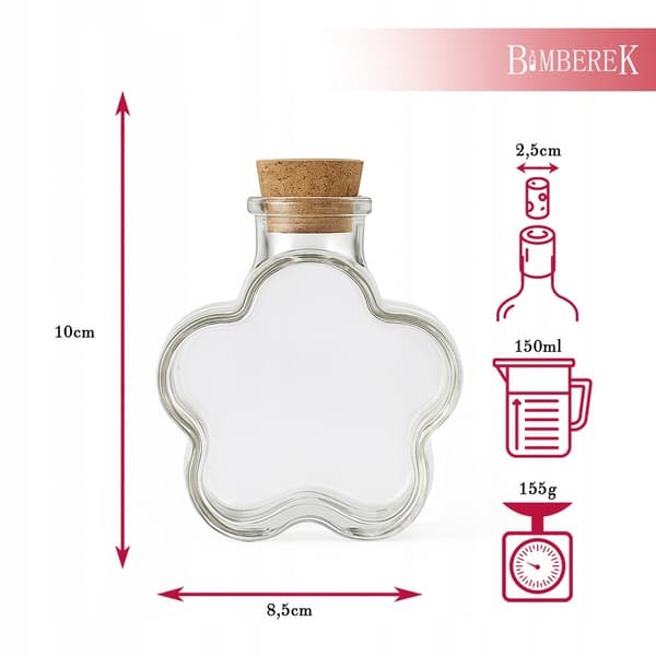 5x Daisy glasburk 150ml flaska present till nattvard dop bröllop
