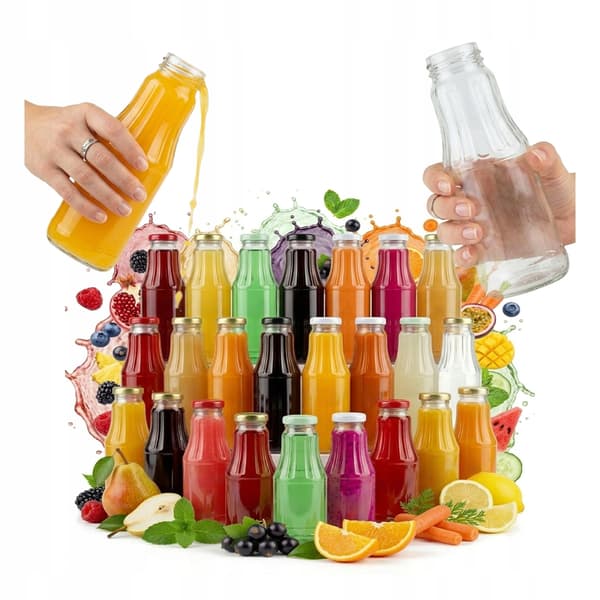 100x lasipulloa mehulle FRUIT 300ml + pullonkorkit