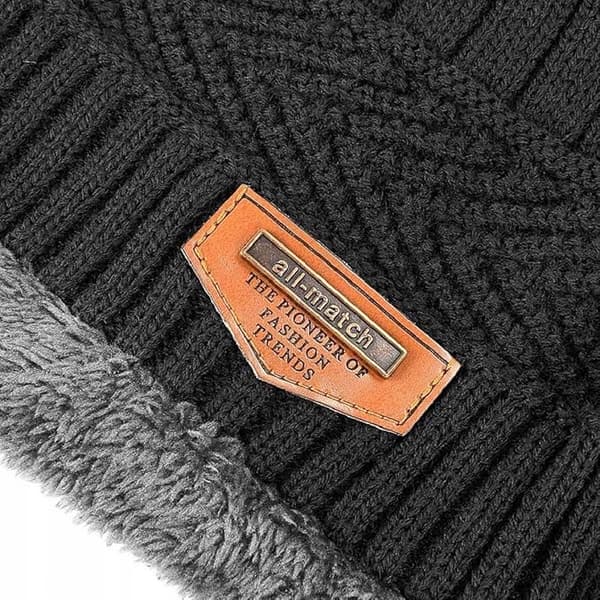 WEKNOWU Vintersæt hue + tørklæde sort one size unisex