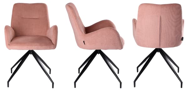 KEMAL snurrstol klädd i rosa tyg