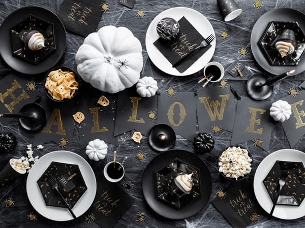Halloween-banner, sort, 20x175 cm, 1 stk.