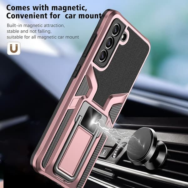 ARMOR ETUI TIL SAMSUNG GALAXY S21 FE 5G PINK SORT STRONG MED STATIV