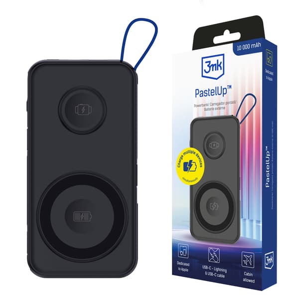 Tilbehør - 3mk PastelUp 10.000mAh 22,5W USB 1A1C-Sort