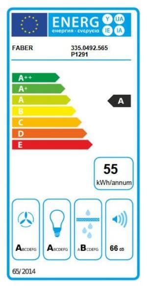 FABER Cylindra Plus WH Glans A37/2 Vit Skorstensfläkt