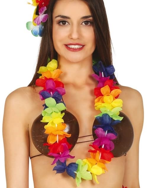 Hawaiiansk Aloha Halskæde Farverige Blomster
