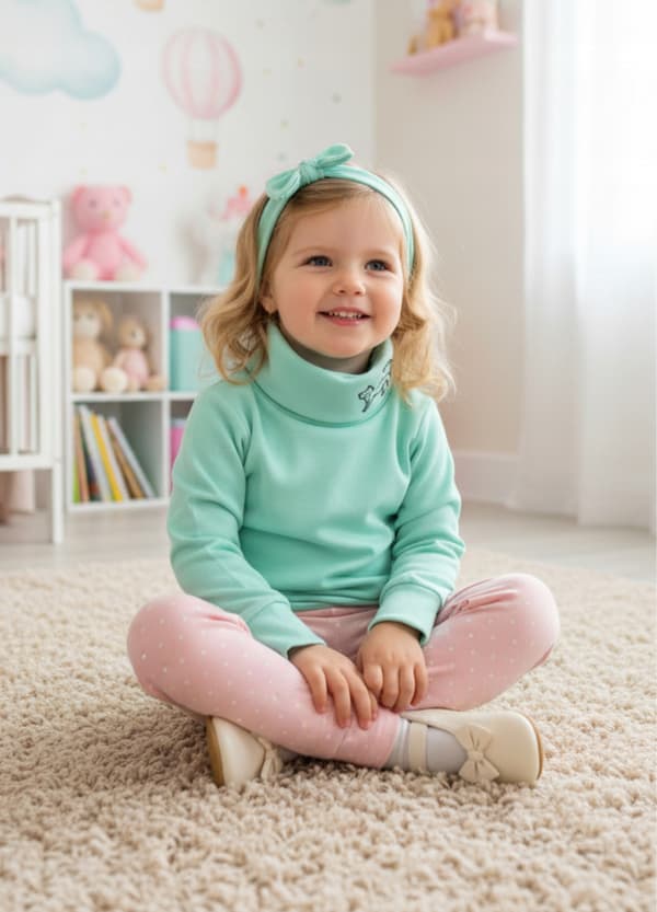 Barn TURTLENECK 92 SWEATSHIRT Barn T-SHIRT med tryck MINT