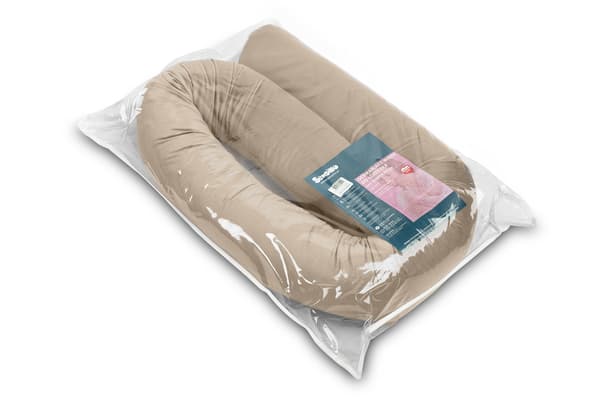 Sammetsrullskydd för spjälsäng, beige