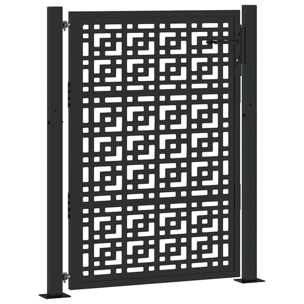 vidaXL havelåge sort 105x130 cm stål krydsdesign