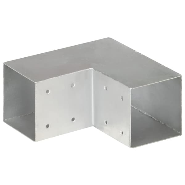 vidaXL L-formad stolpkoppling, galvaniserad metall, 91x91 mm