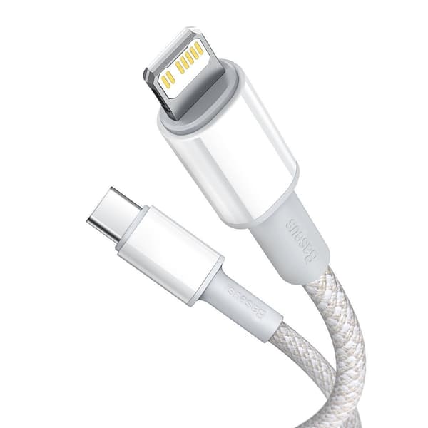 Baseus Højdensitetsflettet USB-C til Lightning-kabel, 20W, 5A, PD, 1m (hvid)