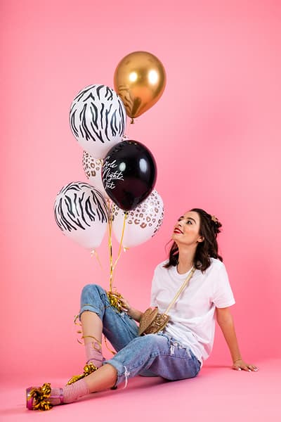Ballonger 30 cm, Zebra, Pastell Ren Vit, 1 st.