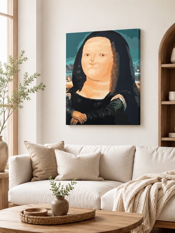 Maleri efter tal med ramme Billeder til maleri - Tykke Mona Lisa 40x50 cm