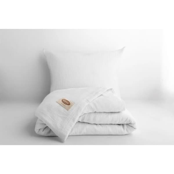 Bomullssängkläderset MUSLIN 220x200 Vit