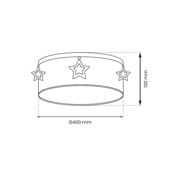 Loftlampe Star 1 E27 Hvidt træ Milagro MLP8281