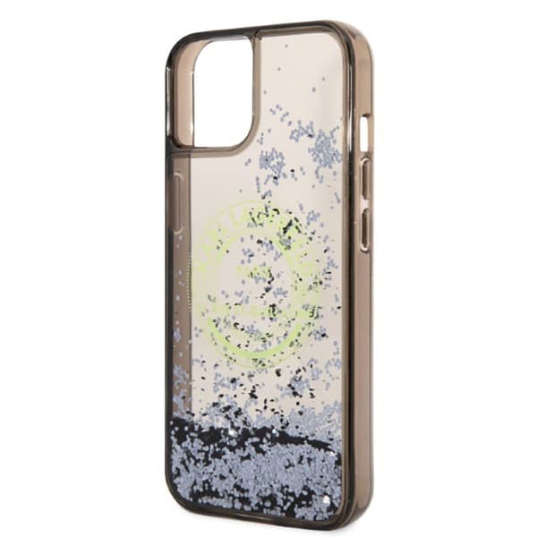 Karl Lagerfeld Liquid Glitter Rundt RSG Logo Etui - iPhone 14 Plus Etui (Sort)