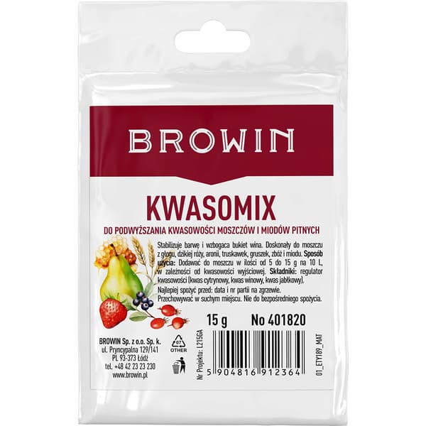 Kwasomix 15g surhedsregulerende middel, smags- og farvestabilisator til vine