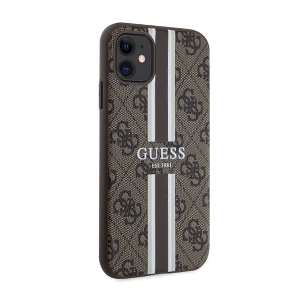 Guess 4G Printed Stripes MagSafe - iPhone 11 cover (brun)