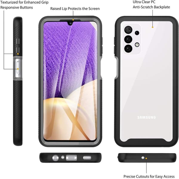ETUI TIL SAMSUNG GALAXY A32 5G SORT MED STÆRKE SIDER