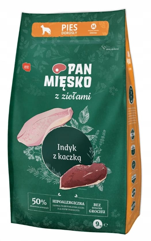 Torrfoder för hundar Mr. Meat Kalkon med anka M 9 kg