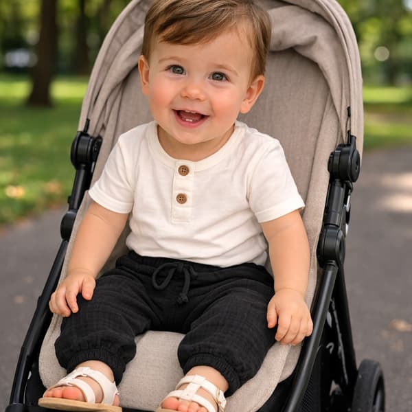 MUSLIN babyshorts 74 sommerbukser til BABYS sommer SORT