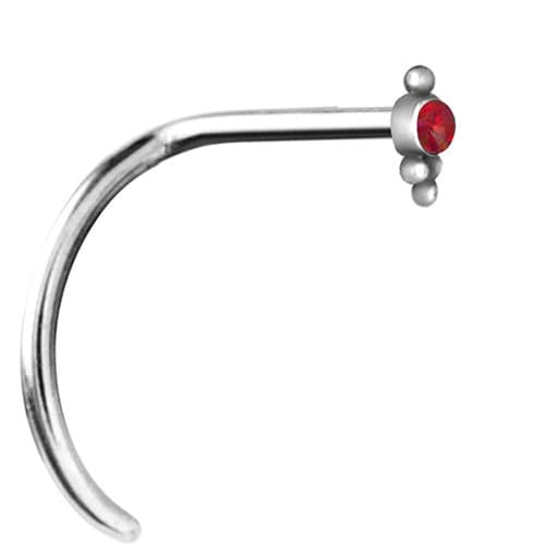 Rød opal næsering - sølv - NS-023 0,8/6,5