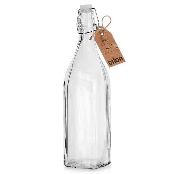 Glasflaske med klips 1 liter
