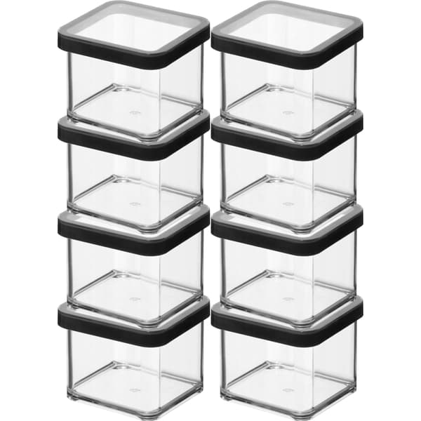 Rotho LOFT 8x500 ml sorte plastikbeholdere til mad